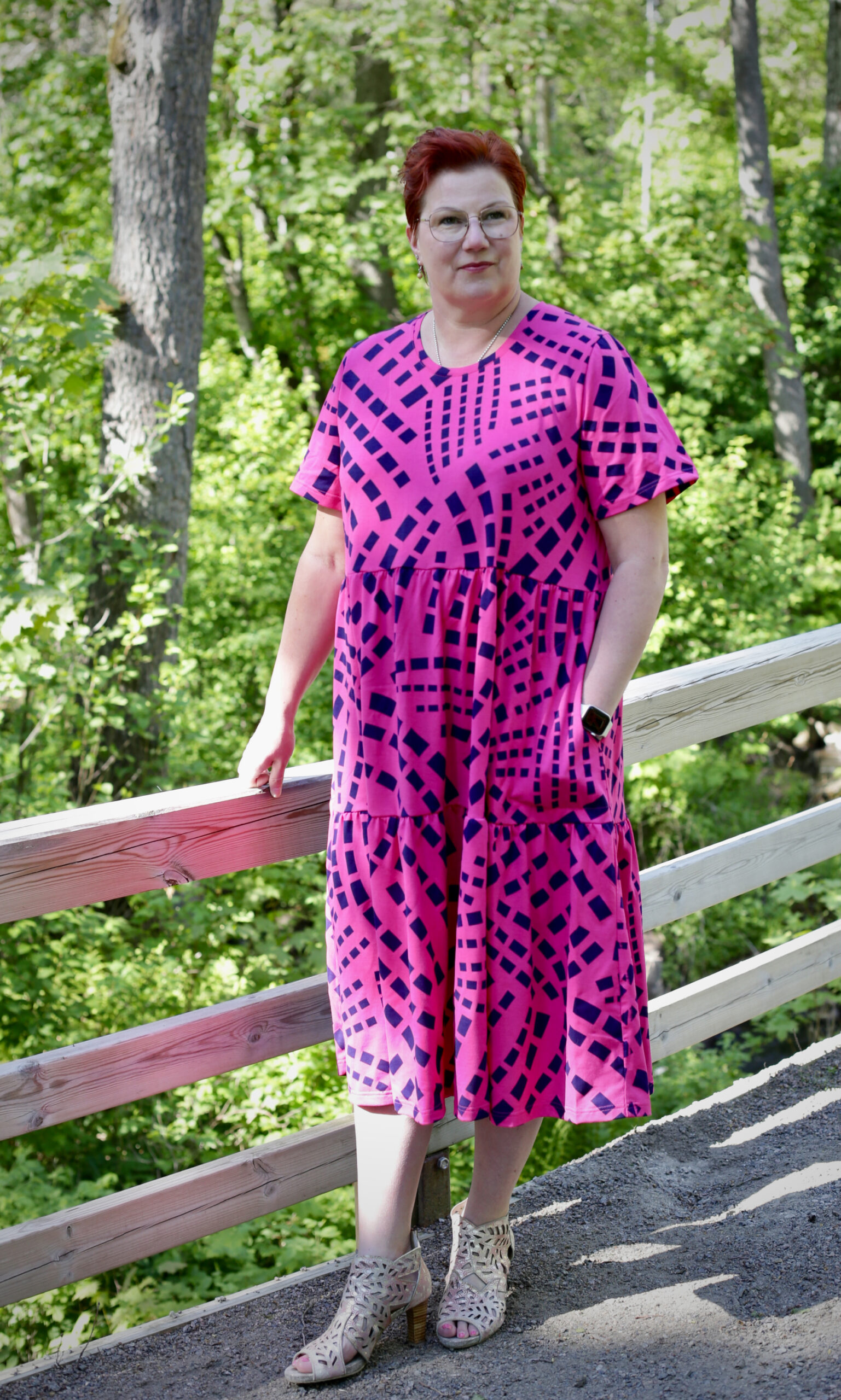 Saara-trikoomekko, Vyyhti, fuksia - Image 2